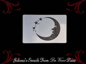Childrens Themed Wall Furniture Painting Stencils: Moons and Stars Childrens Furniture Paint Stencil 120mm x 180mm