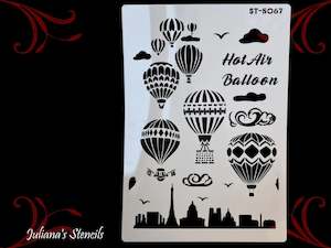 Hot Air Balloons Vintage look furniture paint stencil (A4 Size)