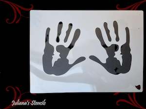 HandPrint Childrens Room wall & Furniture paint stencil A4 size