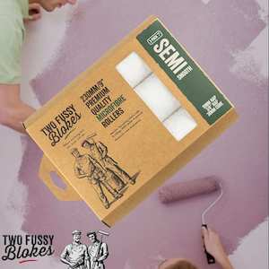 Paint Rollers Handle Trays Sleeves Kits: 230mm Microfibre Paint Roller Sleeve -(3 Pack)-Semi-Smooth 10mm Nap From Two Fussy Blokes