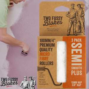 100mm Microfibre Paint Mini-Roller Sleeve 3 Pack -Semi-Smooth 15mm Nap From Two Fussy Blokes