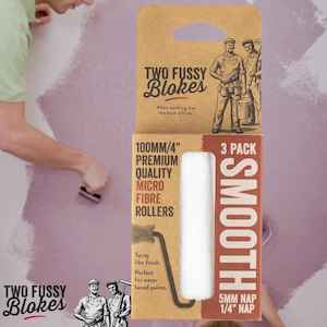 100mm Microfibre Paint Mini-Roller Sleeve 3 Pack -Smooth 5mm Nap From Two Fussy Blokes
