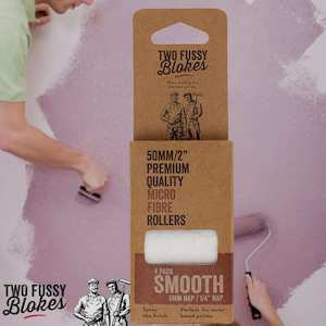 50mm Microfibre Paint Mini-Roller Sleeve -4 Pack-Smooth 5mm Nap From Two Fussy Blokes