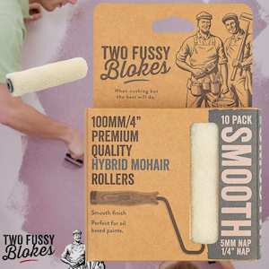 100mm Mini-Roller Mohair Paint Roller Sleeve -5mm Nap (10 Pack) From Two Fussy Blokes