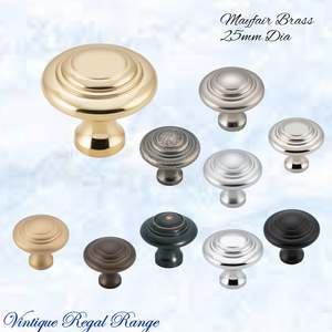 Mayfair cupola Solid Brass Cabinet knob 25mm Dia (various finishes)