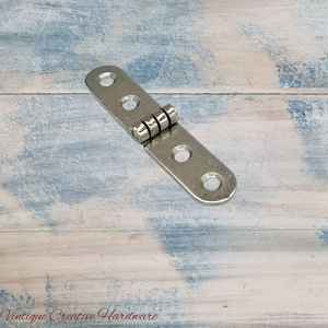 Vintage Metal Hardware: steel strap hinge 65mmx13mm Round end