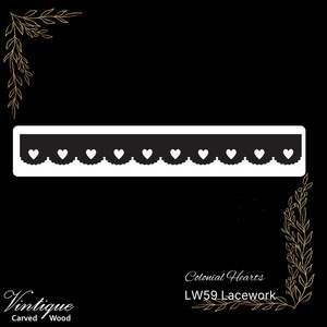 New Collection: Wooden Lacework Border-Colonial Hearts (LW59) 115mm x 1050mm