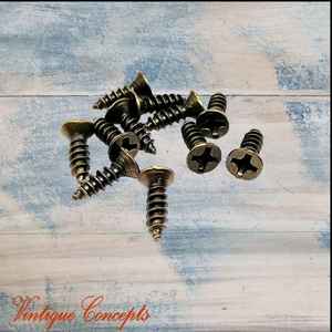 Screws Nails Wall Plugs Etc: 12mm long Bronze wood screw (pkt 10)