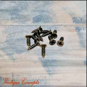 Screws Nails Wall Plugs Etc: 8mm long Bronze wood screw (pkt 10)