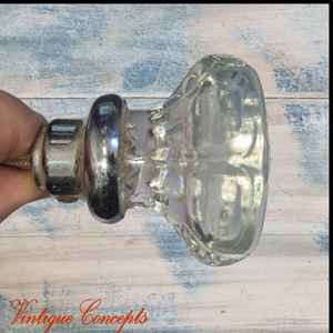 Glass/Crystal with chrome base door knob recycled 60mm dia
