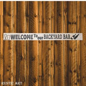 Pallet Wood Sign BACKYARD BAR 87cm x 10cm