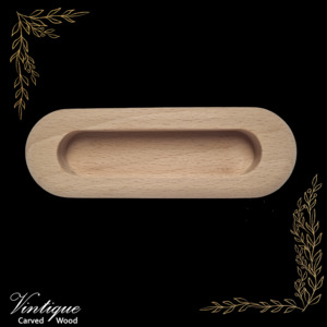 Concealed Cavity Oval wooden door Handle 120mm x 40mm