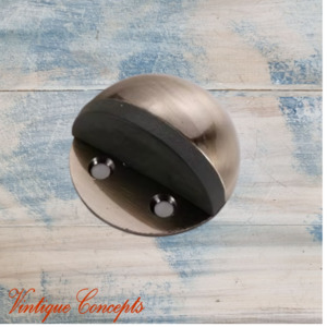 Bronze Stainless Steel Oval Floor Non-Magnetic Rubber Door Stop-NEW