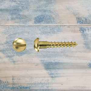 20mm M3 Round head Slot Solid Brass wood screws (pkt of 10)