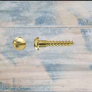16mm M3 Round head Slot Solid Brass wood screws (pkt of 10)