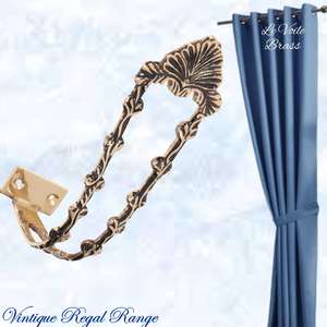 Le Voile Polished Brass Right Angle fancy curtain / drape Sweep 170mm