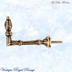 Vintage Metal Hardware: Le Voile Hook or Curtain Tie Back Polished Brass 70mm