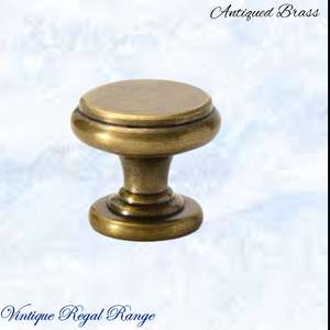 Vintage Metal Hardware: "Imperator" Premium Antiqued brass Knobs 25mm