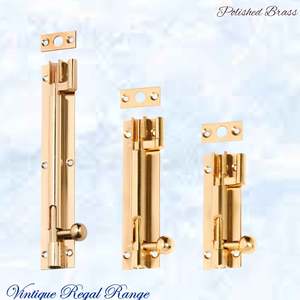 New Collection: Greytown Offset polished brass sliding bolt (3 Sizes)