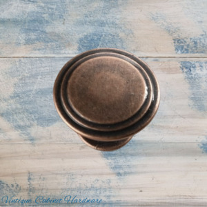 Ringed Alloy Antique Bronze finish 29mm Drawer or Cabinet Knob