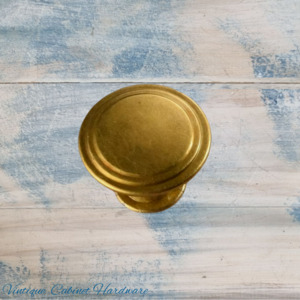 Ringed Alloy Antique Gold finish 29mm Drawer or Cabinet Knob