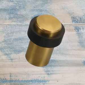 Vintage Metal Hardware: Gold Stainless steel Floor rubber DOOR BUMPER floor door stop 60mm high
