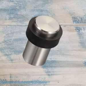 Vintage Metal Hardware: Silver Stainless steel Floor rubber DOOR BUMPER floor door stop 60mm high