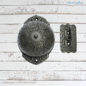 New Collection: Rustic Iron Regal manual Turn door bell 92mm dia bell