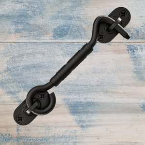 Ornate Black Steel Cabin Hook 103mm long