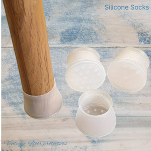 stretchy Silicone Chair socks anti-slip chair leg caps 30mm-White