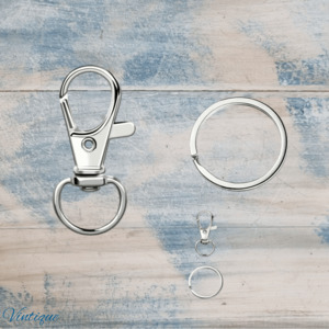 New Collection: Lobster Claw Split Ring Snap hook 30mm long (Pkt 5)