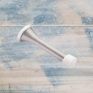 Stainless Steel Wall Spring DOOR STOPPER -SILVER 85mm long