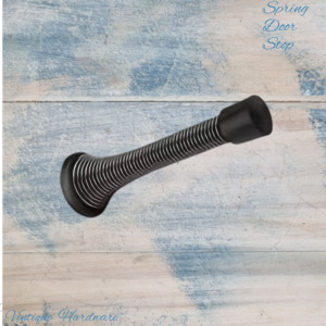 Stainless Steel Wall Spring DOOR STOPPER -Black 85mm long
