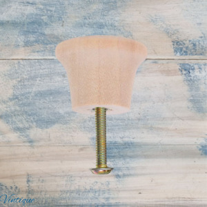 Vintage Metal Hardware: Natural Wood Top Hat furniture cabinet knob 25mm dia