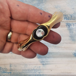 Gold Drawer Handle with Faux Diamond inlay 96mm long