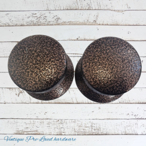 Dimpled Copper finish 1970's retro door knobs (pair) 54mm dia