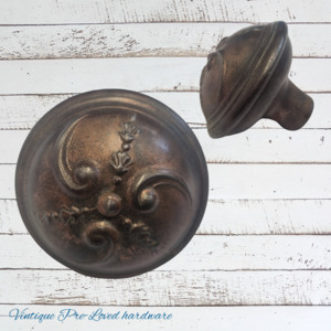 Sheet Brass Ornate door knob recycled 58mm dia (1 only)