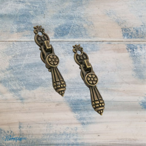 Delicate bronze swing cabinet/ box handle 52mm long