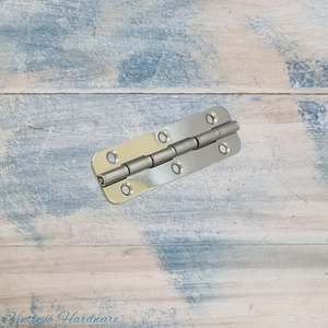 Vintage Metal Hardware: Small Piano Hinge 50mm Long - Silver Finish