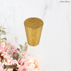 Vintage Metal Hardware: "Jesolo"Sovereign Hammered Brass Cone cabinet / Drawer Knob 20mm dia