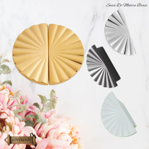 Vintage Metal Hardware: "Sassi Di Matera"Sovereign Fan Brass cabinet / Drawer Pull (4 Finishes)