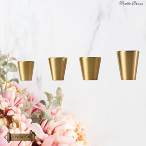 Vintage Metal Hardware: "Trullo"Sovereign Cone Brushed Brass cabinet / Drawer Knob (4 sizes)