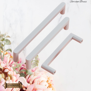 "Sorrano" Sovereign White Brass cabinet D-Handle Pulls -5 sizes