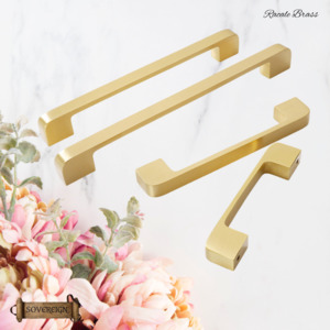 Vintage Metal Hardware: "Racale" Sovereign lovely Brushed Brass cabinet D-Handle Pulls -5 sizes