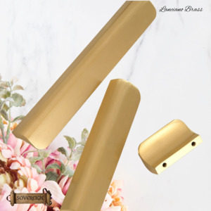 Vintage Metal Hardware: "Lanciano" Sovereign Brushed Brass cabinet Lipped Handle -6 Sizes
