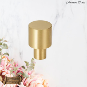 Vintage Knobs For Drawers And Cabinets: "Aprica" Sovereign Tower Brushed Brass cabinet/Drawer Knob 20mm dia