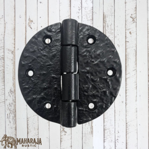 Antique cast Iron Round Cabinet/ Trunk Hinge 76mm dia (MAJ-807)