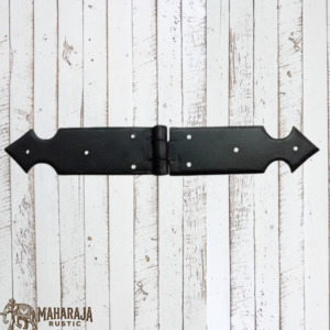 New Collection: Black Antique Iron arrow 314mm Forged Double Strap Hinge (MAJ-805)