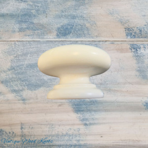 Vintage Wood: Sylvian White wooden cabinet / Drawer Knob 40mm dia