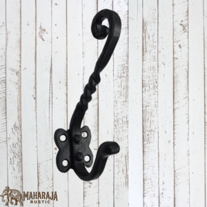 Twisted Forged Iron large coat hook 140mm high